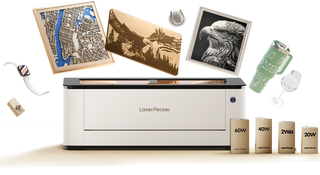 LX2 laser cutter and engraver with finished craft projects for small businesses."