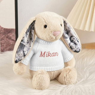 EarMemories – Custom Photo Bunny Plush with Hidden Picture Ears