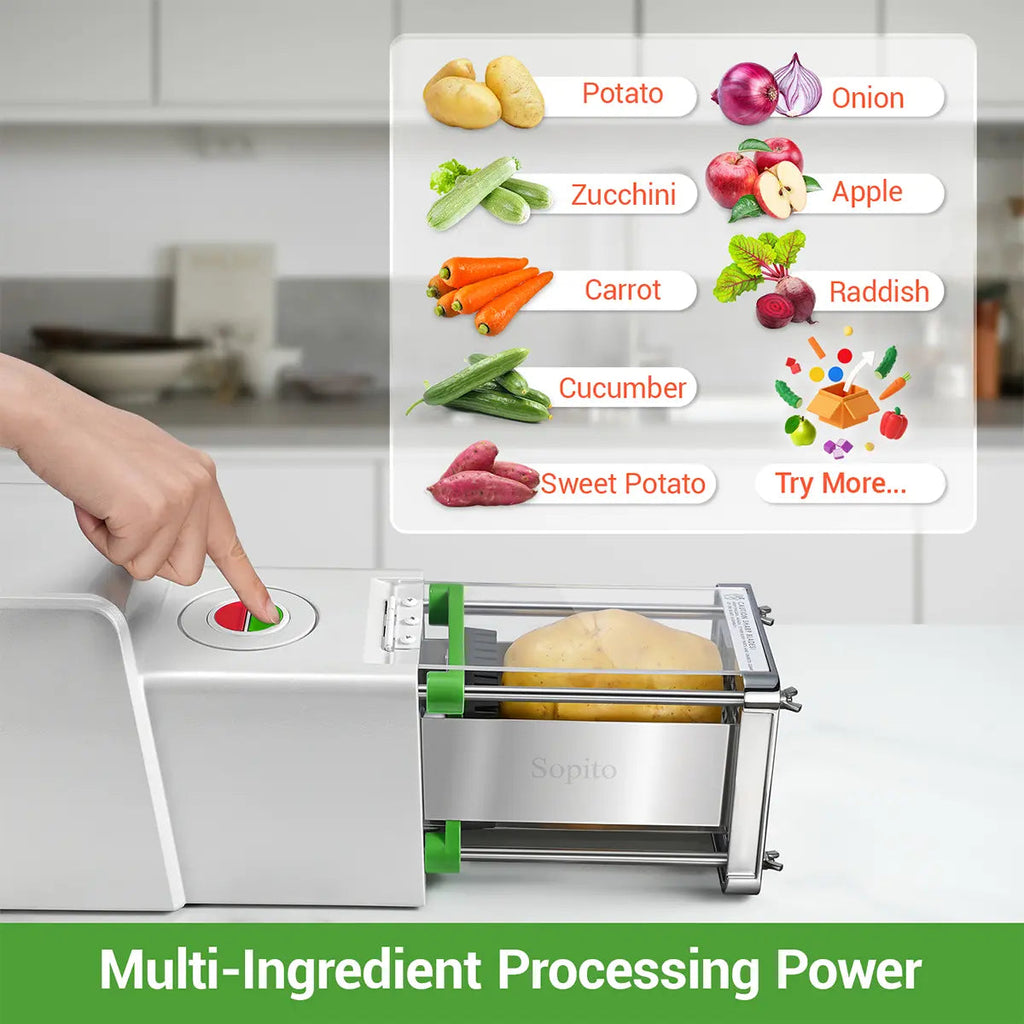 SpudSlice – ⭐ Stainless Steel Electric Vegetable Potato Cutter Machine 🍟