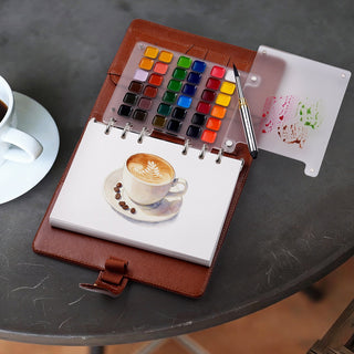WanderPalette – Ring-Bound Watercolor Travel Set with Cotton Paper