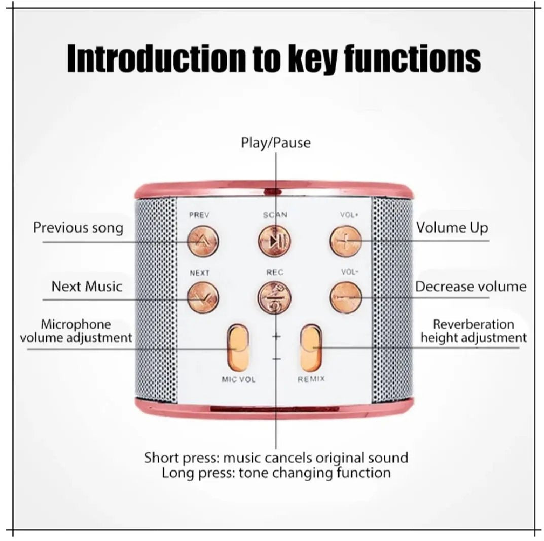 Mihraaj | Wireless Bluetooth Karaoke Microphone – 3-in-1 Mic, Speaker & Recorder Mihraaj