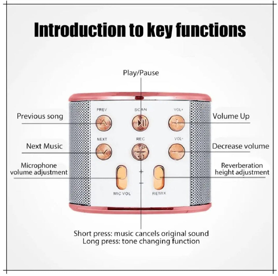 Mihraaj | Wireless Bluetooth Karaoke Microphone – 3-in-1 Mic, Speaker & Recorder Mihraaj