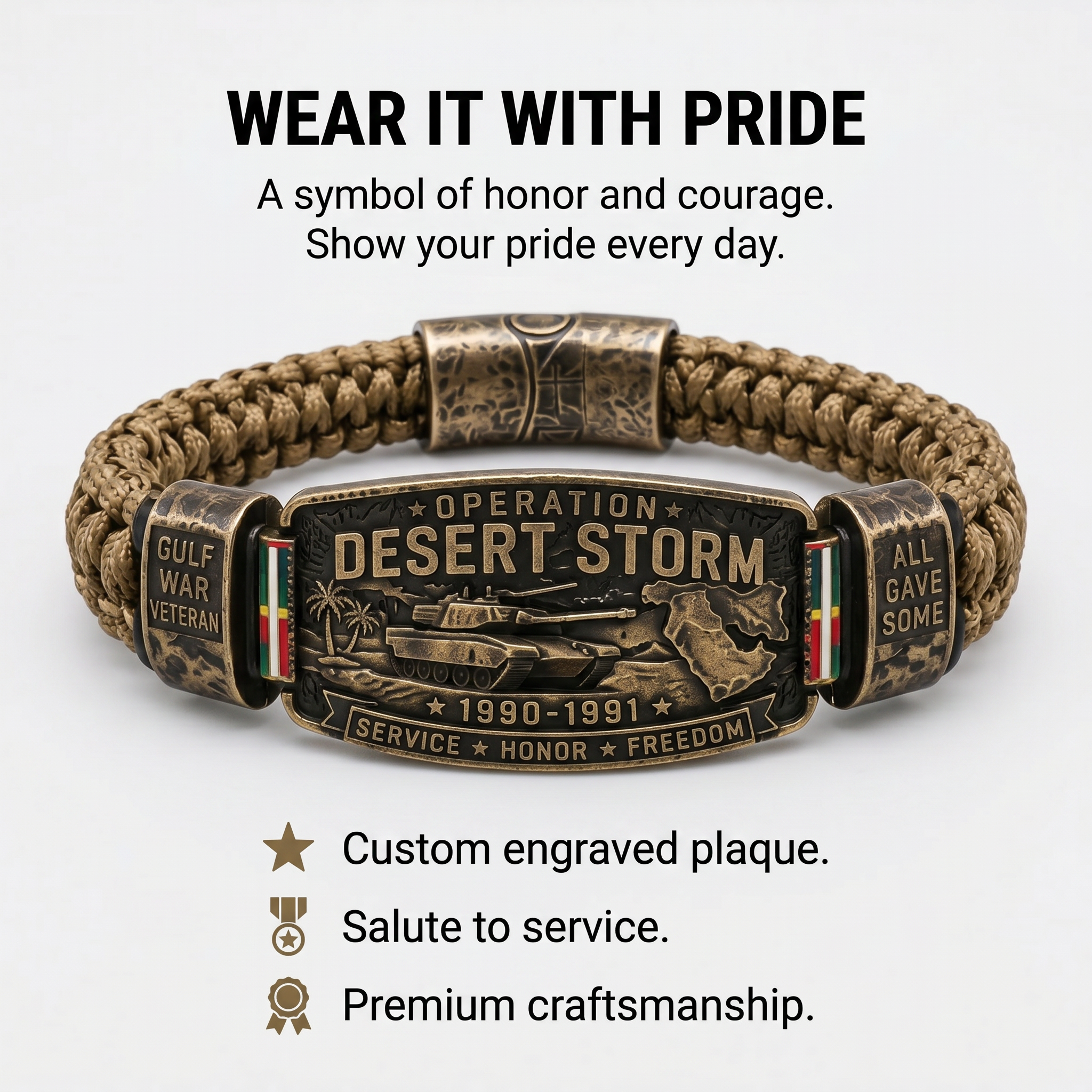 DesertHonor – Veteran Tribute Paracord Bracelet