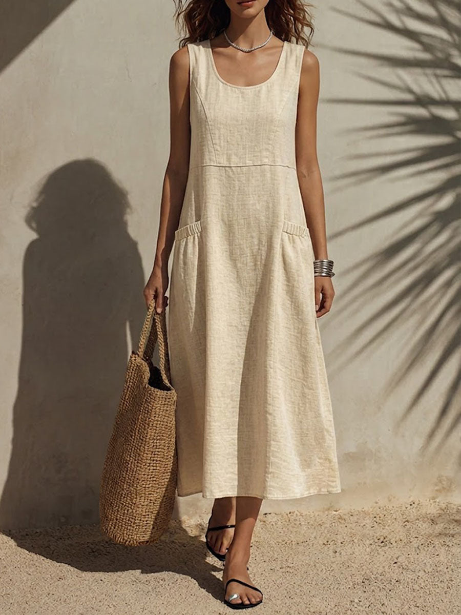 LinenAura – Premium Cotton Linen Summer Dress