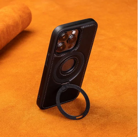 Super Luxury Invisible Stand iPhone Leather Case marnetic