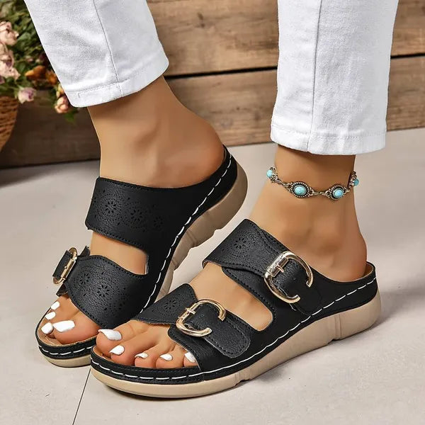 BreezeStep - Stylish and Comfortable Wedge Sandals