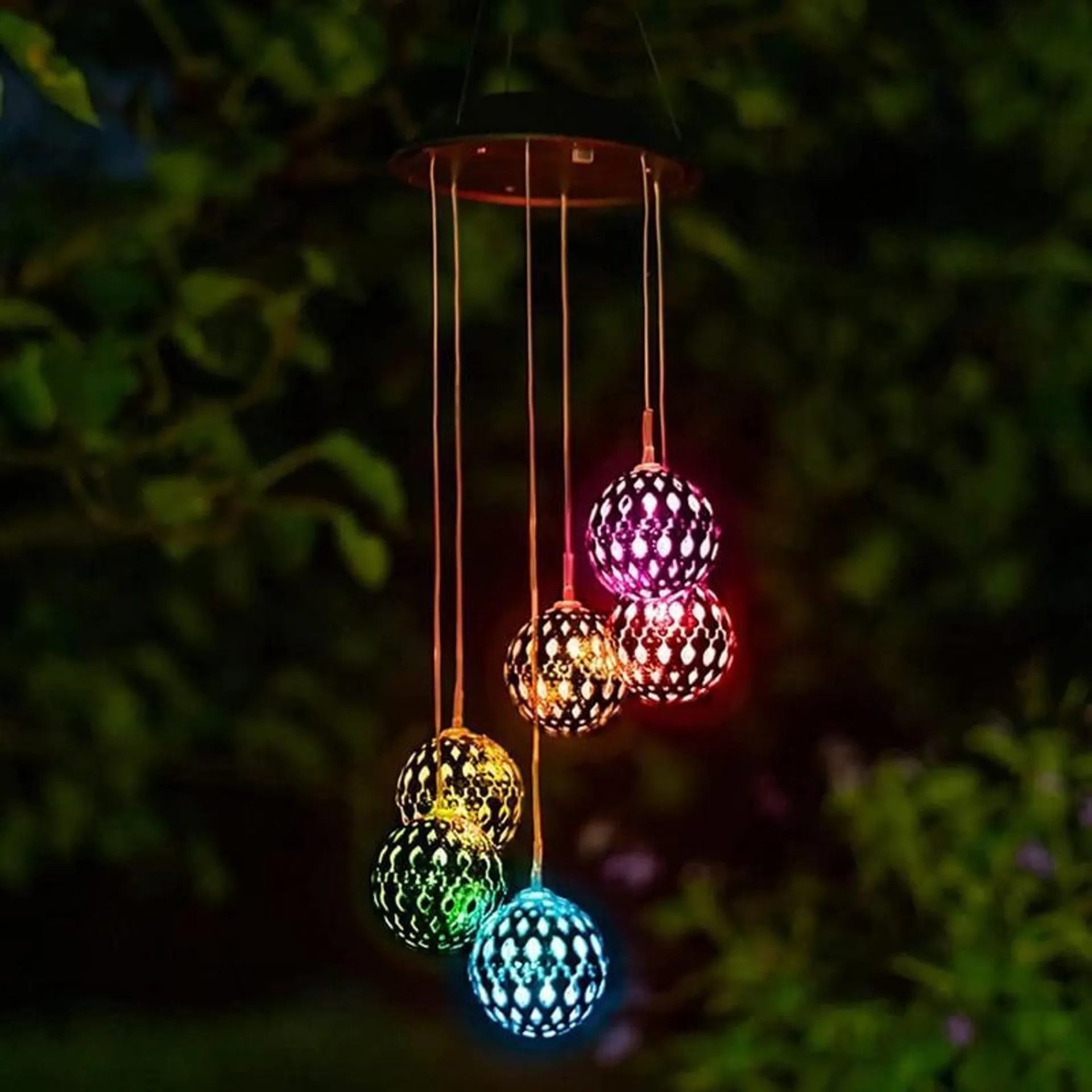 SolarMetalOrbs – Rainbow Wind Chime LED Lights