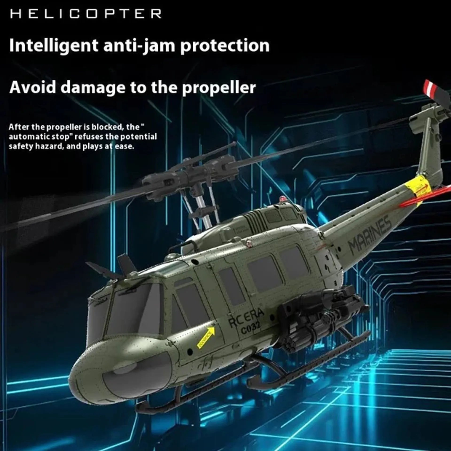 HeliForce - 3D Stunt Huey RC Helicopter for Precision Flying