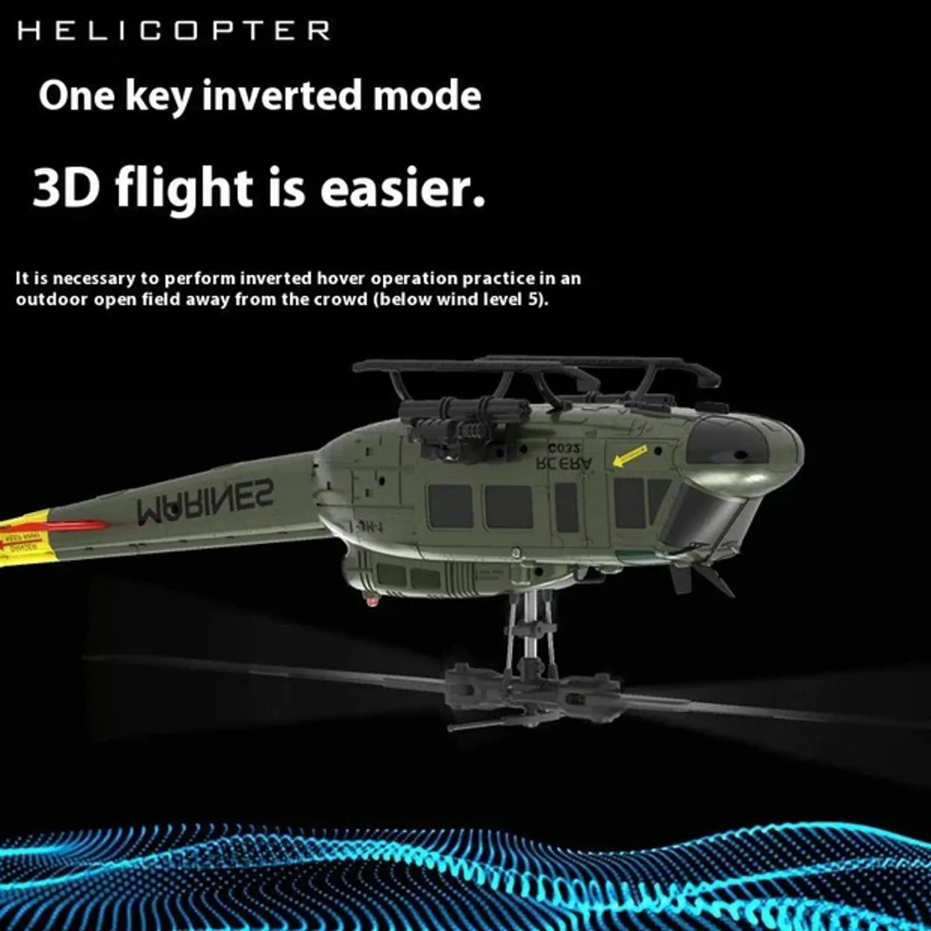 Heli Factory HeliForce - 3D Stunt Huey RC Helicopter for Precision Flying