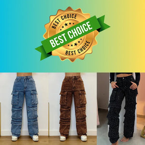 Midnight Shine | Rhinestone Streetwear Jeans