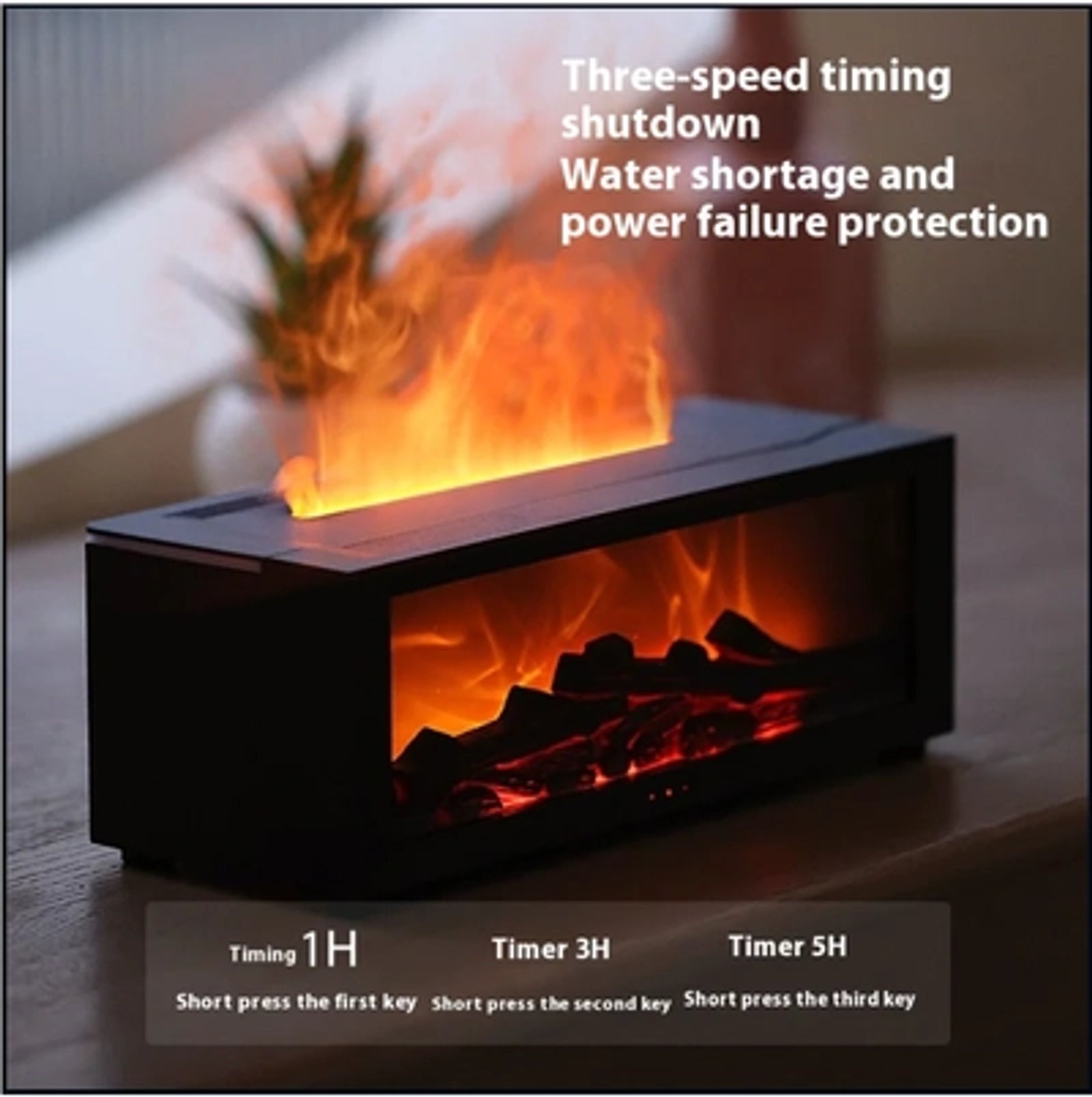 BlissFire - LED Flame Diffuser | Relax with Warm Glow & Mist