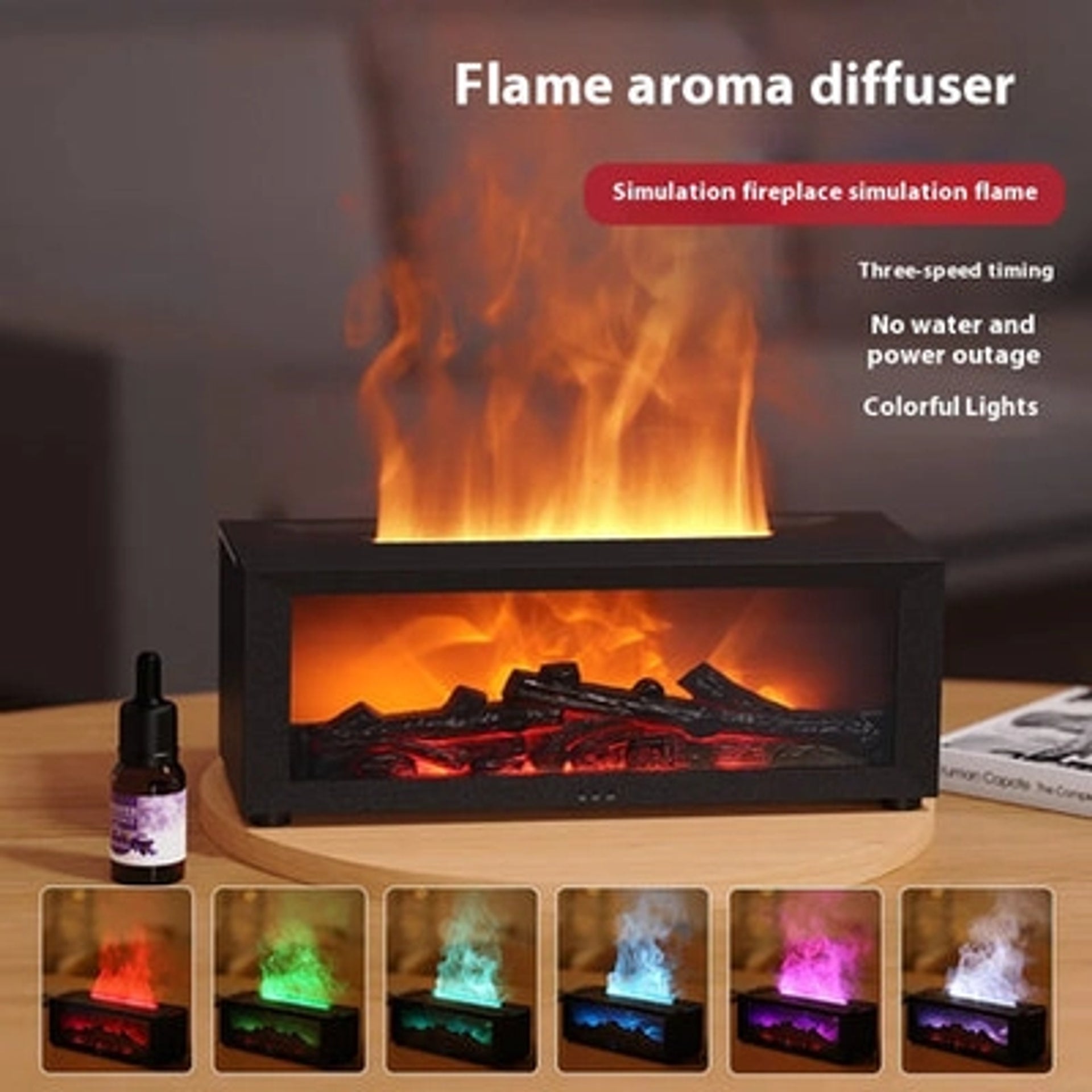 BlissFire - LED Flame Diffuser | Relax with Warm Glow & Mist