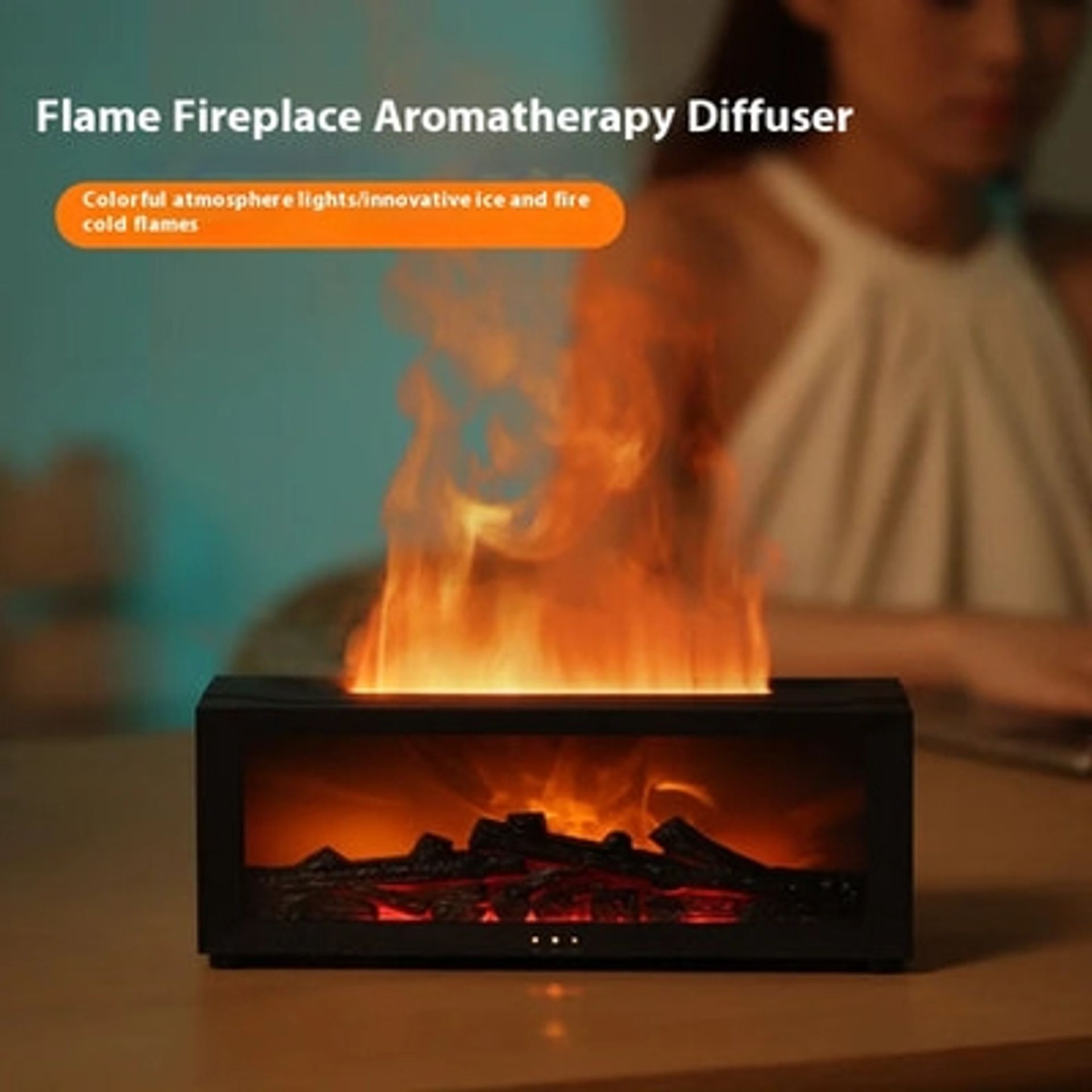 BlissFire - LED Flame Diffuser | Relax with Warm Glow & Mist