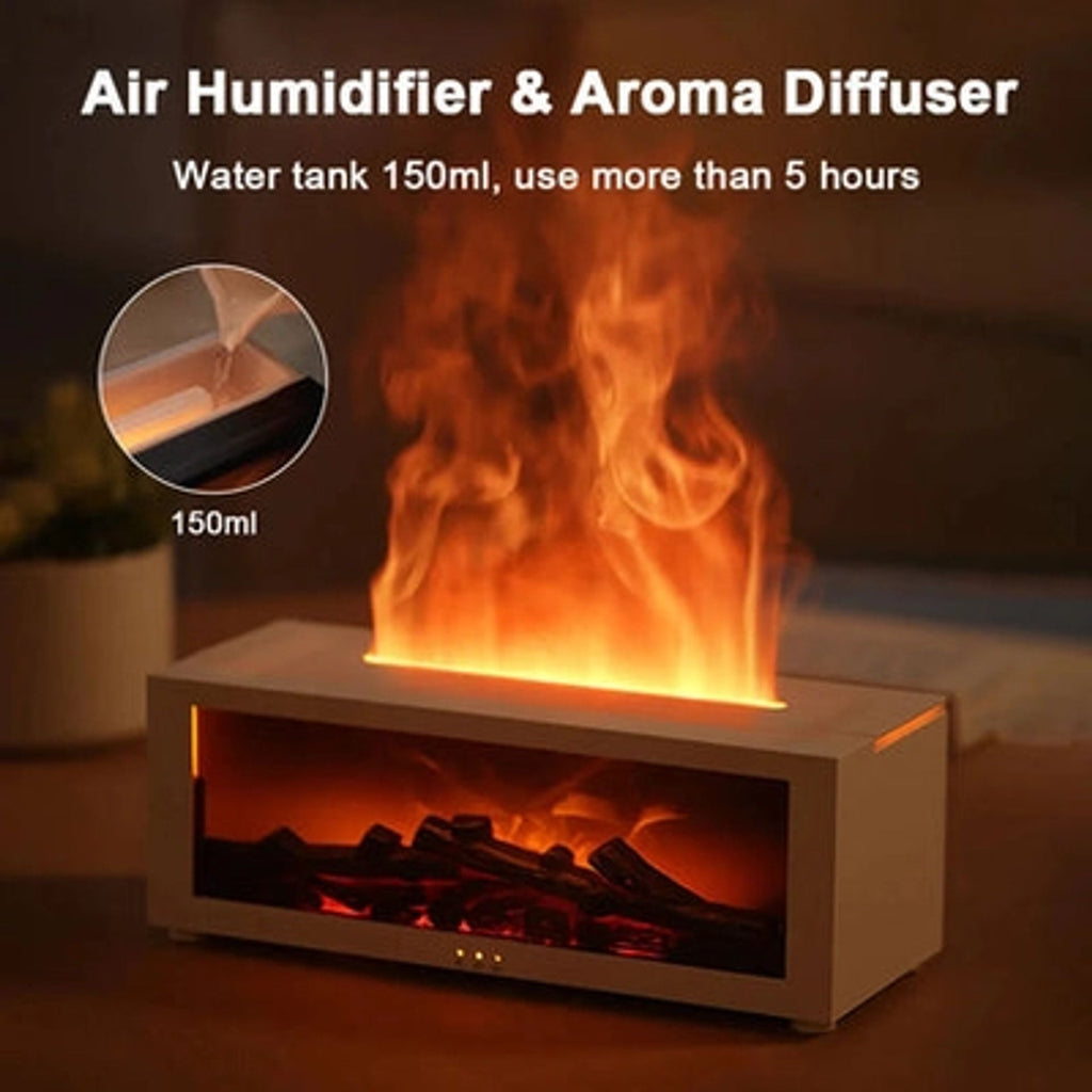 BlissFire - LED Flame Diffuser | Relax with Warm Glow & Mist