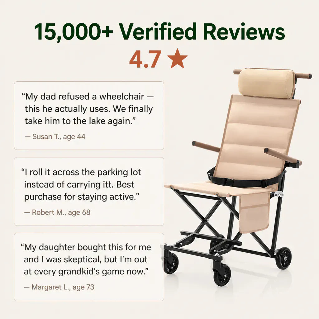 TrolleyChair – 2-in-1 Outdoor Reclining & Rolling Chair