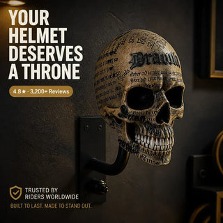 SkullThrone – Gothic Skull Helmet Wall Display Mount