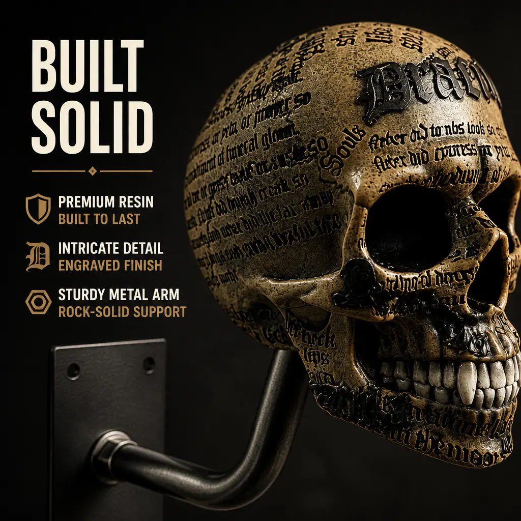 SkullThrone – Gothic Skull Helmet Wall Display Mount