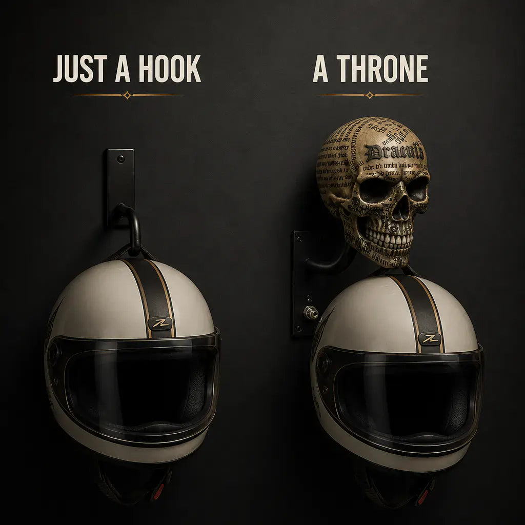 SkullThrone – Gothic Skull Helmet Wall Display Mount