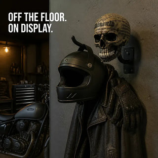 SkullThrone – Gothic Skull Helmet Wall Display Mount