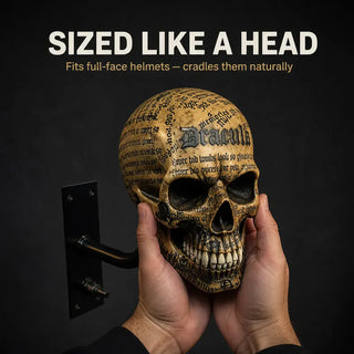 SkullThrone – Gothic Skull Helmet Wall Display Mount