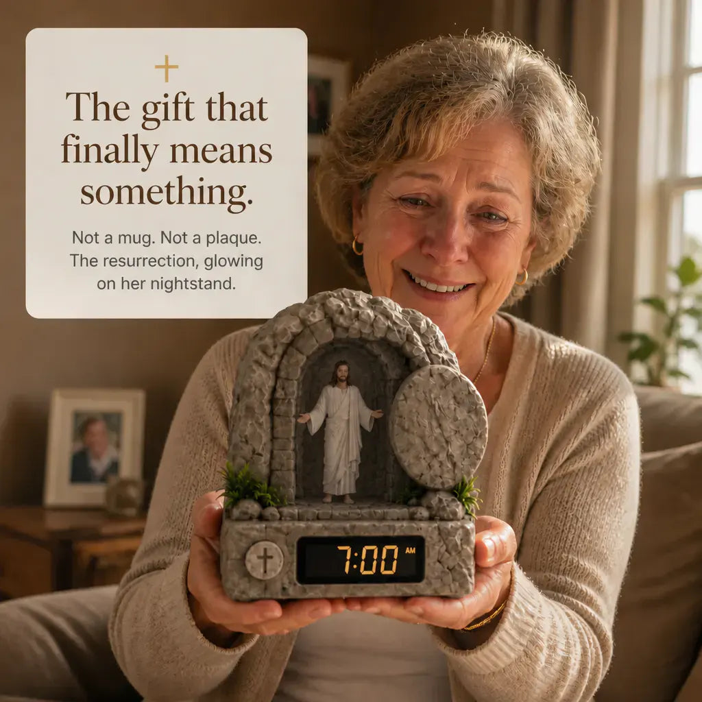 RisenGlow – Illuminated Resurrection Christ Alarm Clock