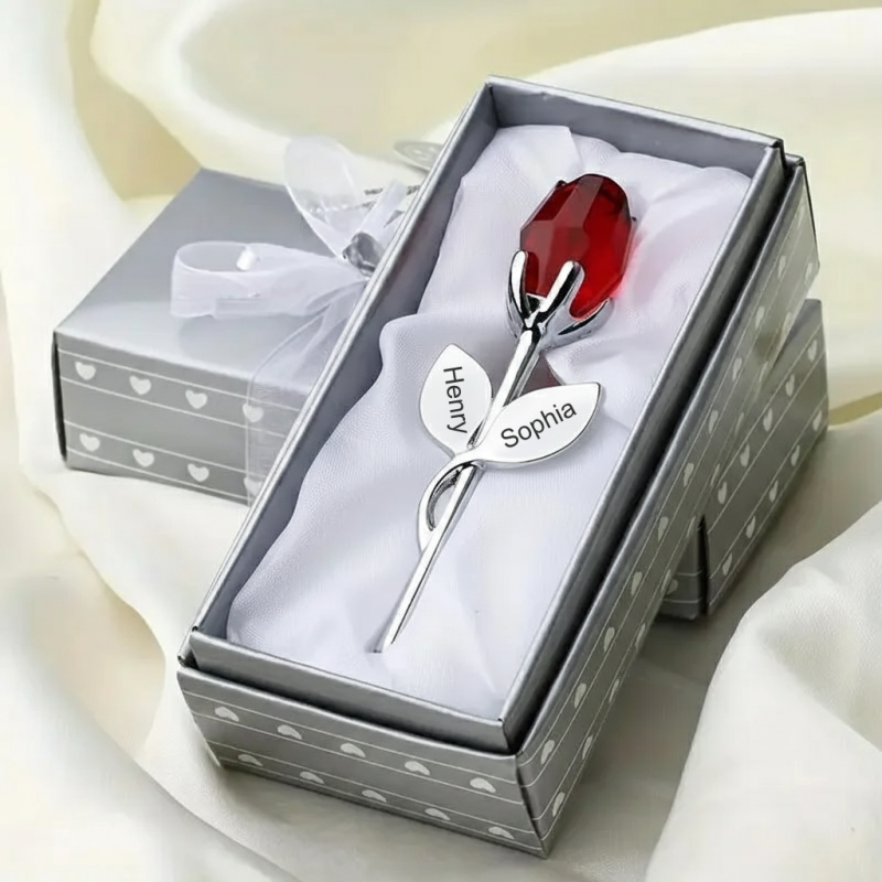 CrystalBloom – Romantic Personalized Rose Gift