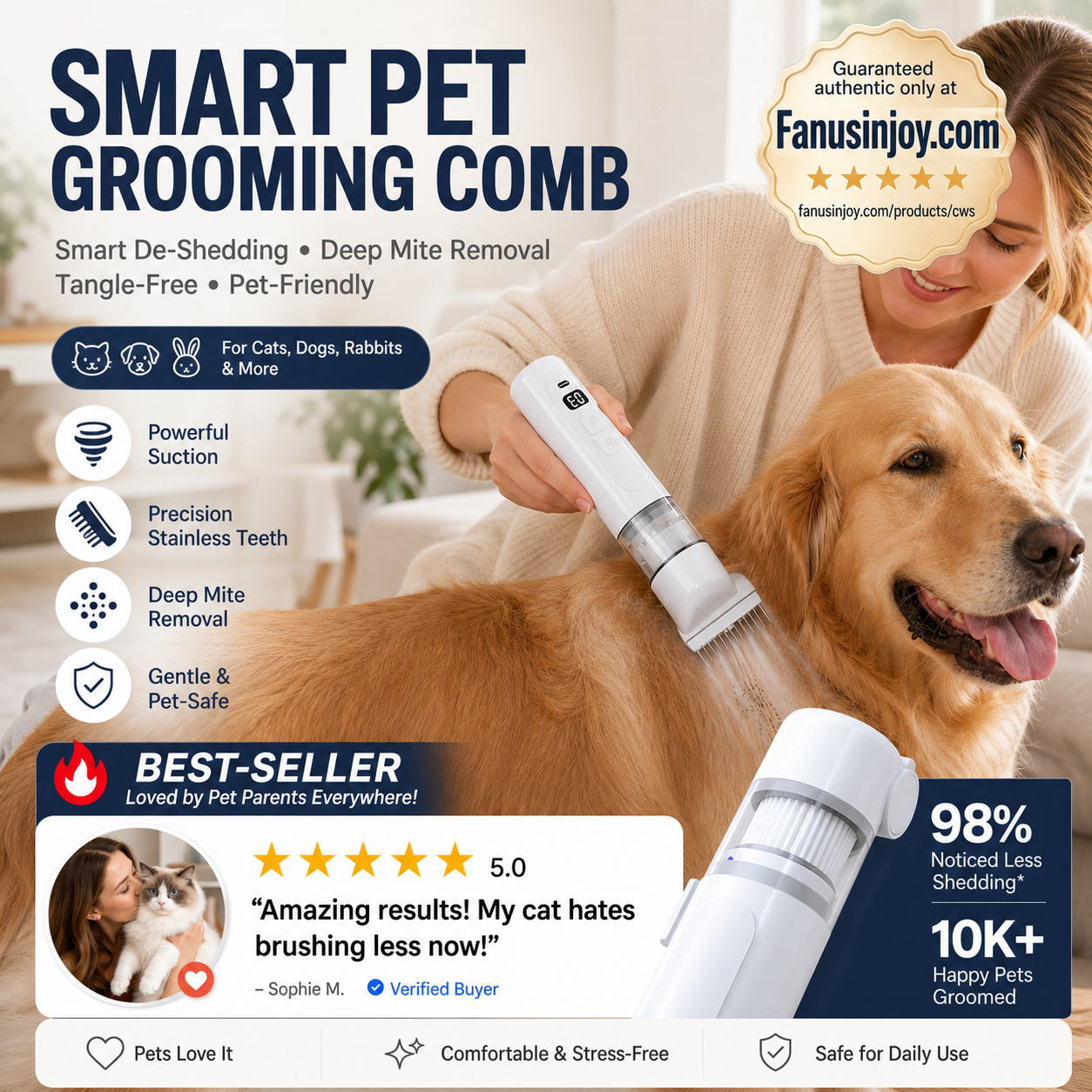 PawForce – Electric Pet Grooming Comb