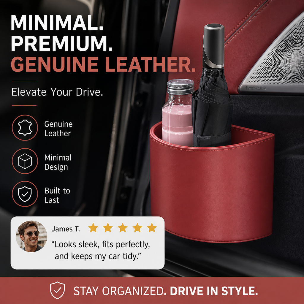 CabinCaddy – Compact PU Leather Car Storage Organizer