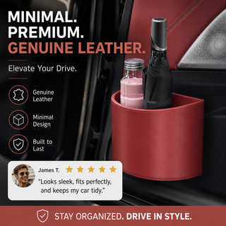 CabinCaddy – Compact PU Leather Car Storage Organizer