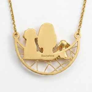 Paw & Heart – Custom Girl With Dogs Necklace
