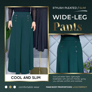 EleganceFlow – Pleated Wide-Leg Comfort Pants