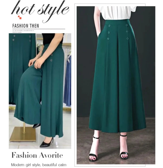 EleganceFlow – Pleated Wide-Leg Comfort Pants