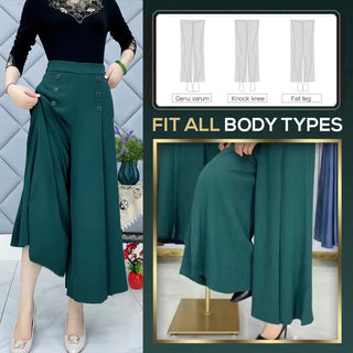 EleganceFlow – Pleated Wide-Leg Comfort Pants