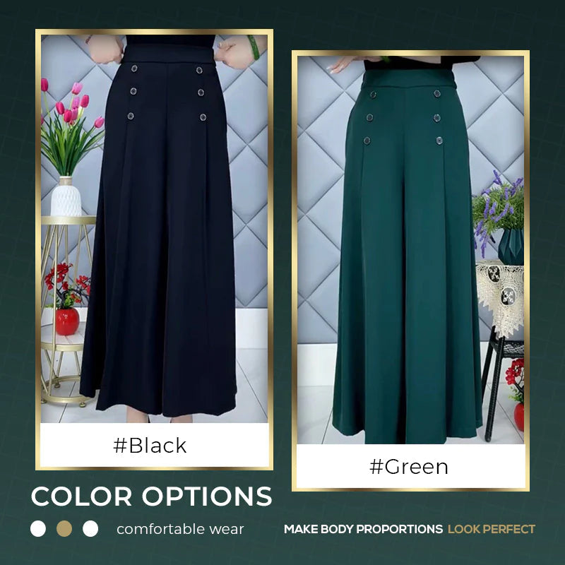 EleganceFlow – Pleated Wide-Leg Comfort Pants