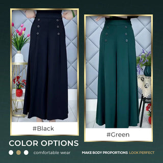 EleganceFlow – Pleated Wide-Leg Comfort Pants