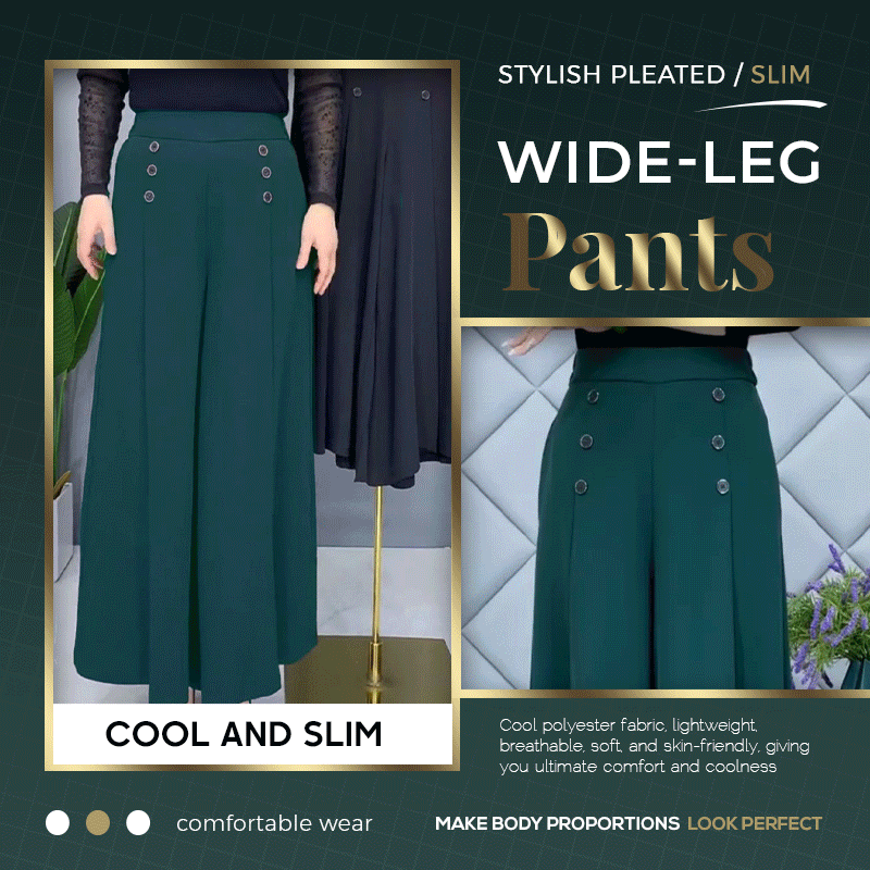 EleganceFlow – Pleated Wide-Leg Comfort Pants