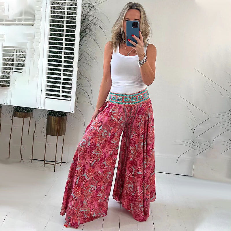 EthniVibe - Lightweight Bohemian Paisley Pants