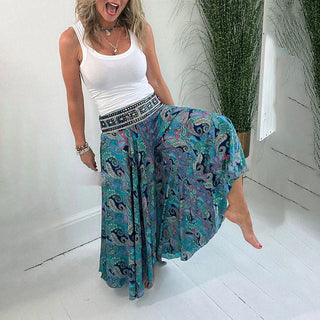 EthniVibe - Lightweight Bohemian Paisley Pants