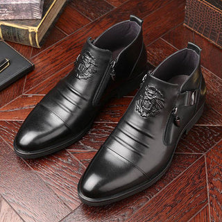 Ascend - Double Side Zipper Leather Boots