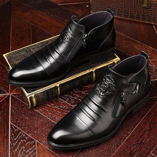 Ascend - Double Side Zipper Leather Boots