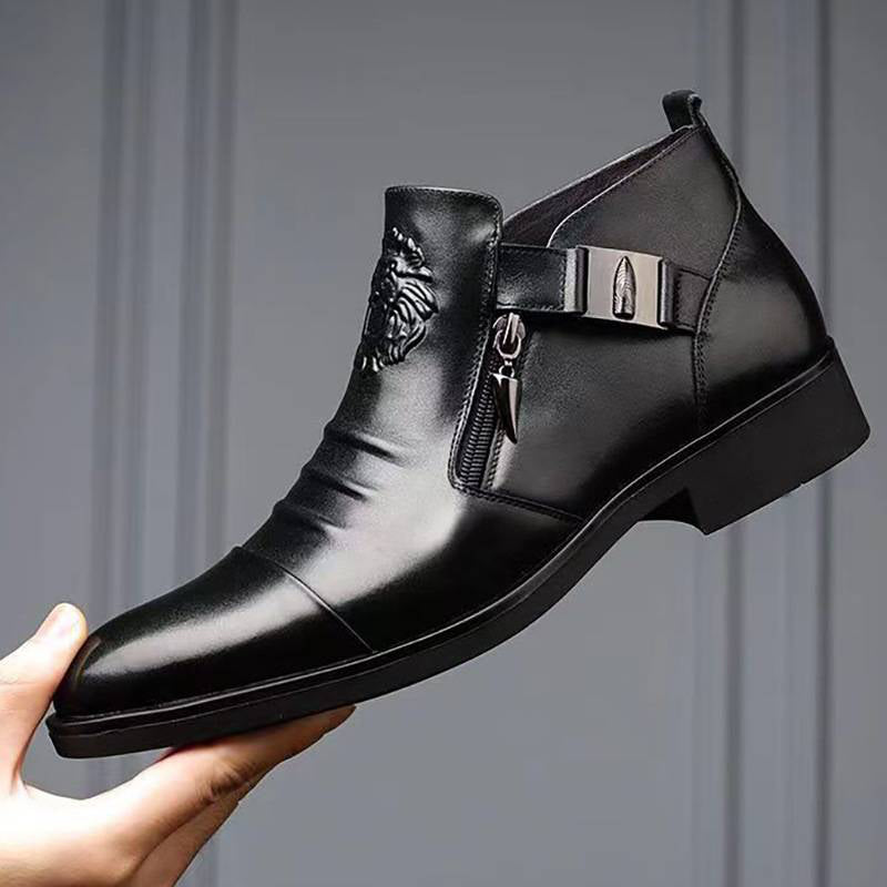 Ascend - Double Side Zipper Leather Boots