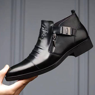 Ascend - Double Side Zipper Leather Boots