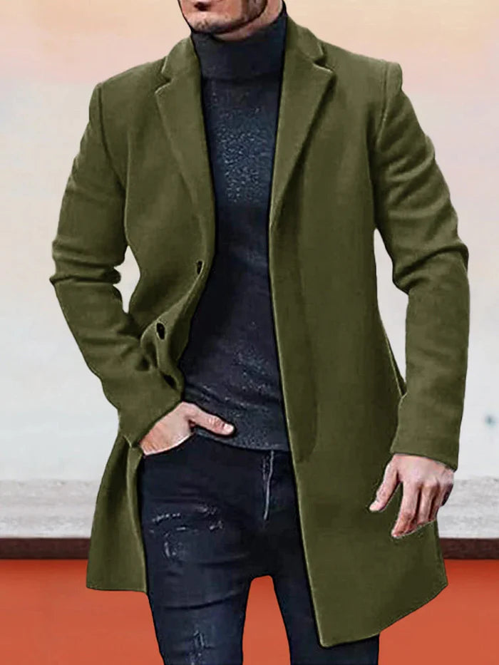 WinterCore – Men’s Single-Breasted Solid Color Jacket