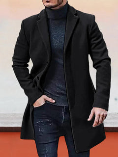 WinterCore – Men’s Single-Breasted Solid Color Jacket