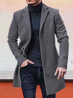 WinterCore – Men’s Single-Breasted Solid Color Jacket