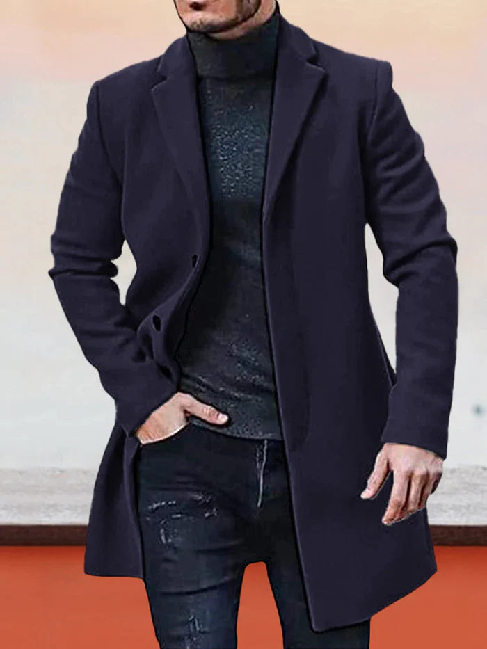 WinterCore – Men’s Single-Breasted Solid Color Jacket