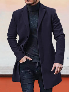 WinterCore – Men’s Single-Breasted Solid Color Jacket