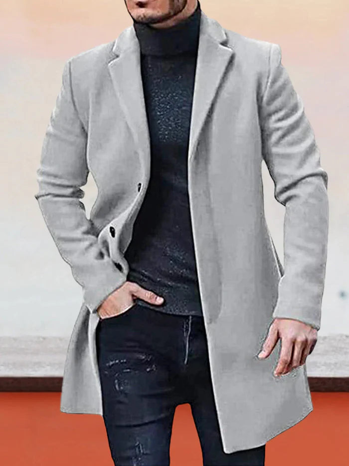 WinterCore – Men’s Single-Breasted Solid Color Jacket