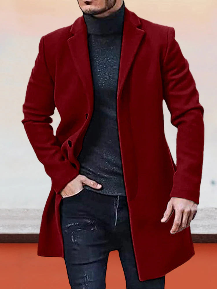 WinterCore – Men’s Single-Breasted Solid Color Jacket