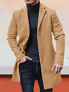 WinterCore – Men’s Single-Breasted Solid Color Jacket